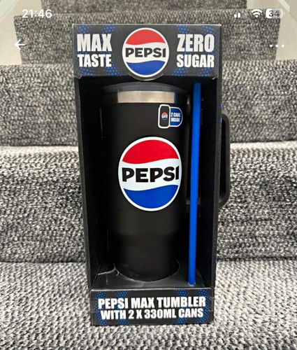 Pepsi max tumbler with straw - max,